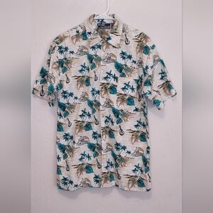 Bay Island Mens Hawaiian Shirt Size Medium 100% Cotton